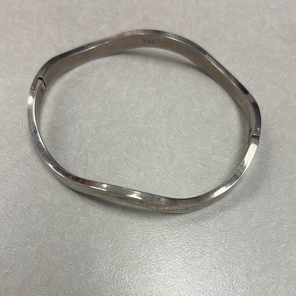 Silver Geometric Slip-On Bracelet